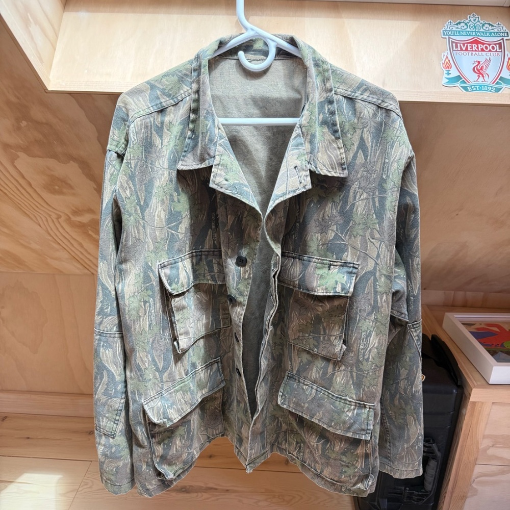 Smokey Branch Vintage Camo Military Hunting Button Up Jacket Fits Like Men's L